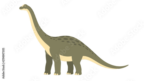 Obraz na płótnie Long neck sauropod dinosaur cartoon vector illustration