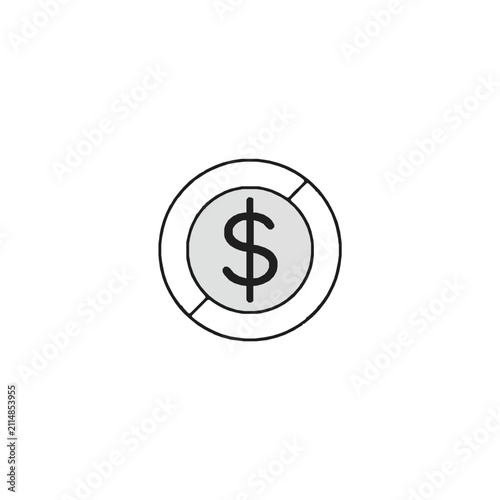 Minimalist dollar sign inside a simple circular outline icon