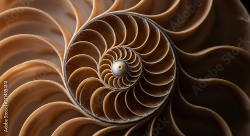 Intricate Spiral Pattern of a Nautilus Shell - A Natural Wonder.