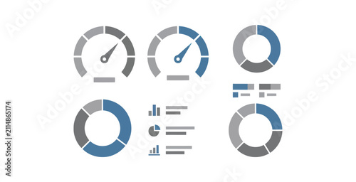 Minimal Dashboard Infographic Elements Set