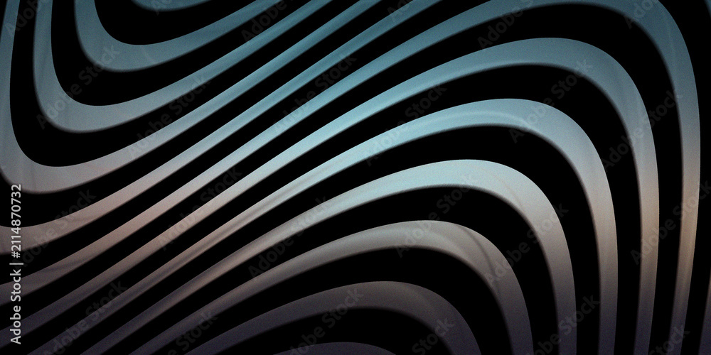 Naklejka premium Abstract background with repeating curved lines and soft metallic gradient.
