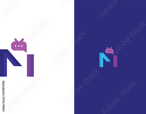Modern Letter AI Technology Logo Design