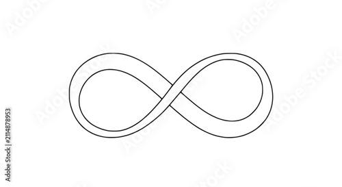 Obraz na plátně Simple Infinity Symbol Outline, Continuous Loop, Eternal Concept, Minimalist Des