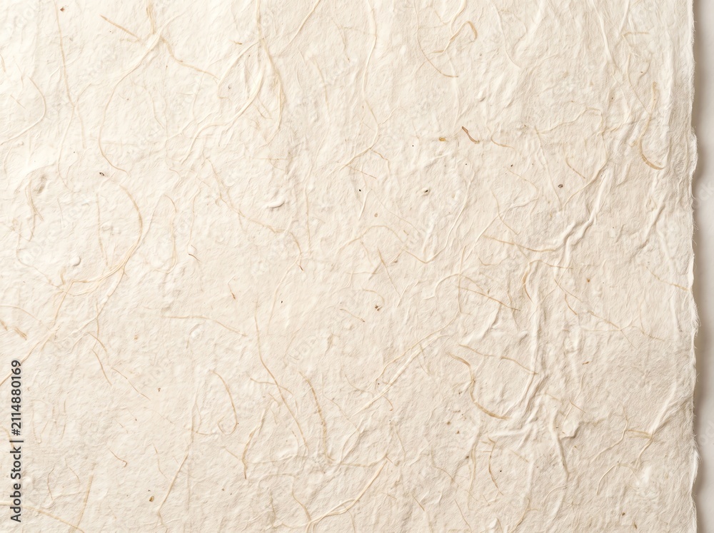 Fototapeta premium Handmade White Fibrous Paper Texture Background