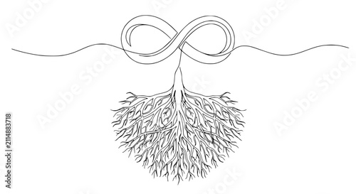 Foto Infinity Symbol Root System Line Art