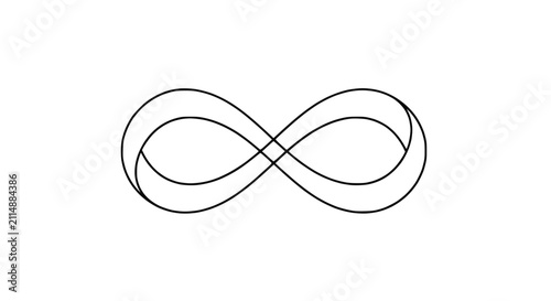 Canvastavla Abstract Infinity Symbol Line Art, Endless Loop, Mathematical Concept, Minimalis