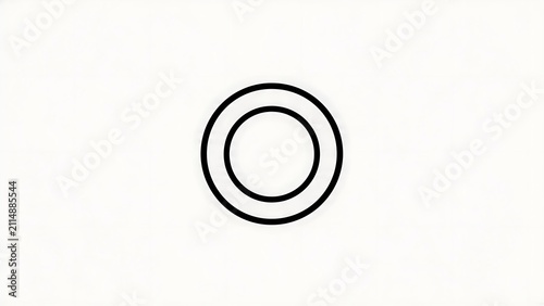 Minimalist black circle icon on white background.