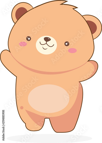 Cute Teddy Bear Mascot Vector Logo Design