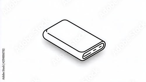 Minimalist power bank illustration white background.