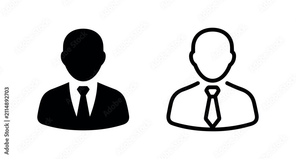 Fototapeta premium Businessman professional user icon with a tie