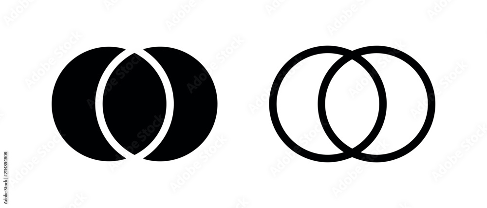 Fototapeta premium Logic venn diagram icons