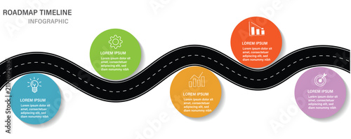 Fotografía Business road map timeline infographic icons designed for abstract background te