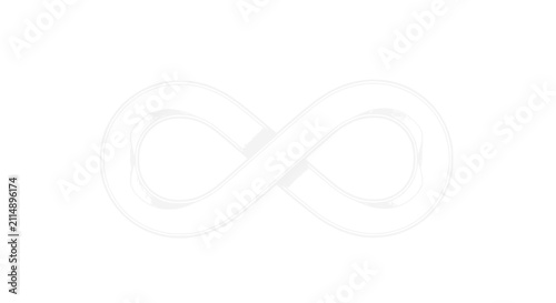 Fotografie White Infinity Symbol - Endless Loop, Eternity Concept, Eternal Life, Limitless