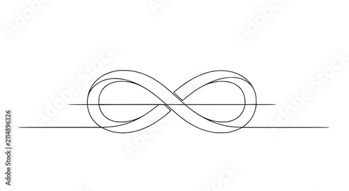 Canvas Print Infinity Symbol Line Drawing - Abstract Concept of Endless Loop and Eternity