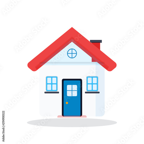 Modern House Building Vector Illustration in Flat Style