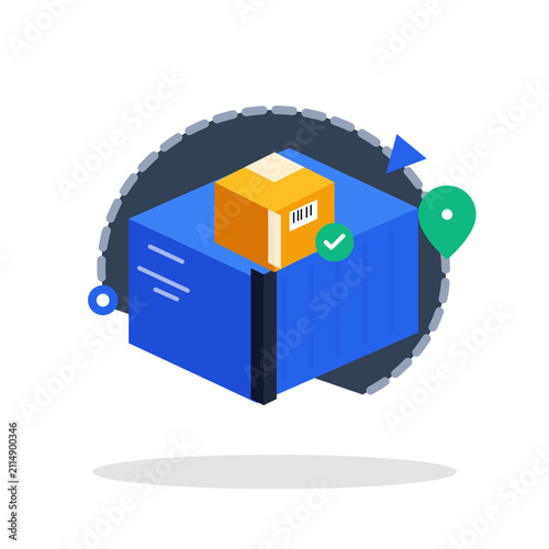 Logistics Tracking and Order Shipping Isometric Vector Illustration