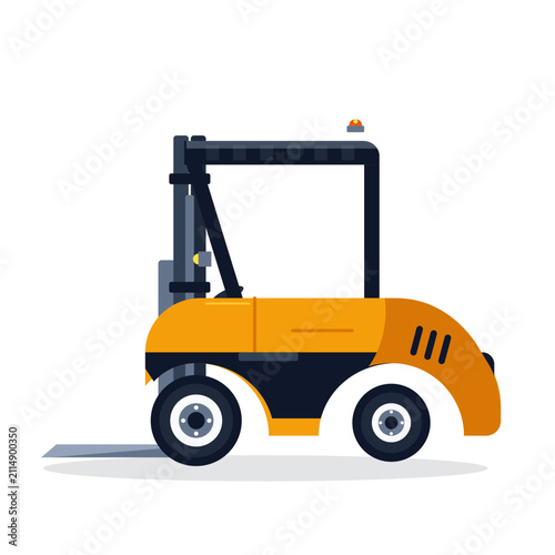 Industrial Vehicle for Lifting and Moving Cargo, Vector Graphics