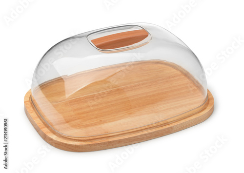Empty breadbox with clear lid