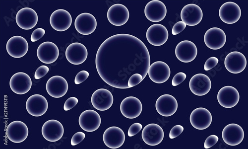 Abstract Glowing Bubble Pattern on Dark Blue Background, 2026