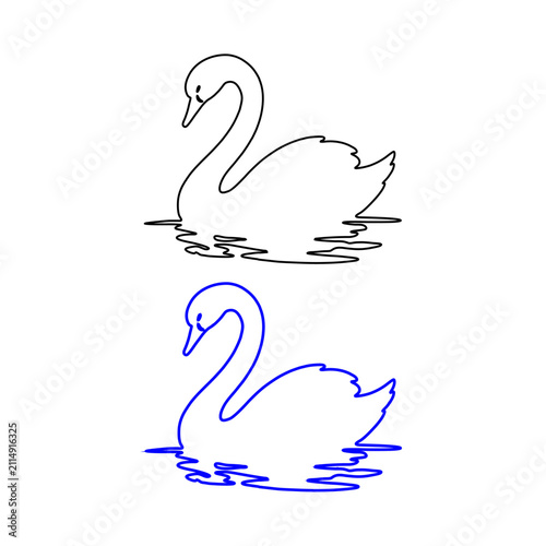 swan line art icon