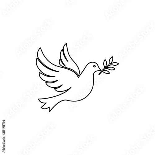 icon of a flying dove carrying a branch