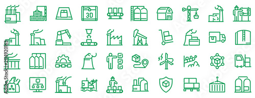 Fotografie Factories web icons in line style