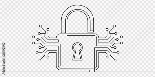 Принти на полотні Data Security with Lock
