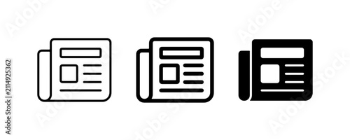 Obraz na płótnie Newspaper Icons, News Media Symbols, Daily Paper Graphics, Information Icons