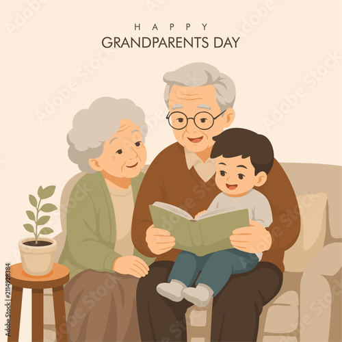 vector happy grandparents day poster template