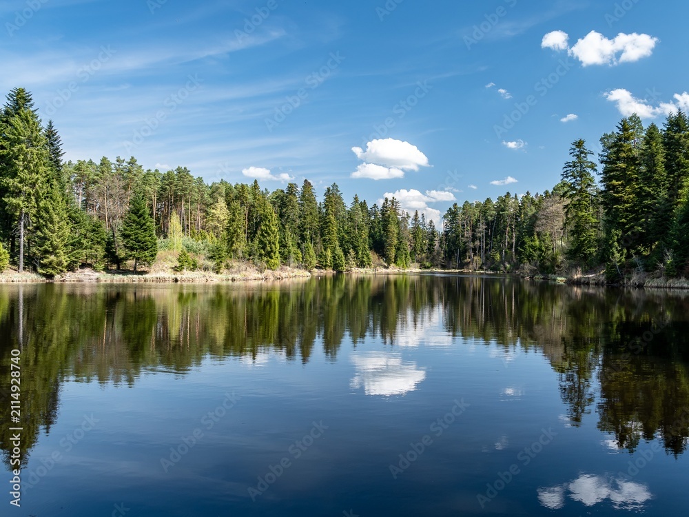 Obraz premium Reservoir on the Szum River in Górecko Kościelne.