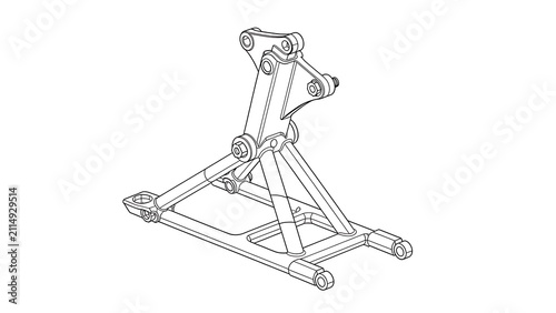 Trebuchet catapult illustration on white background.