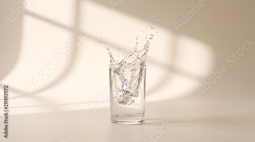 Dynamic Water Splash Minimal Light Scene