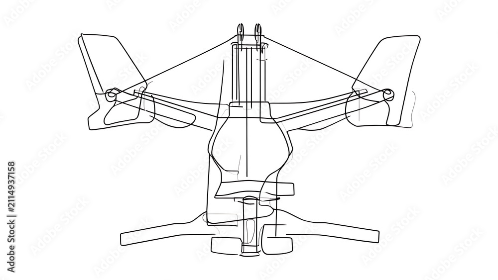 Obraz premium Technical line drawing of mechanical parts white background.