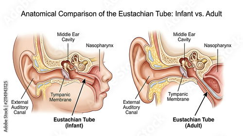 Anatomical comparison of infant and eustachian tube anatomy