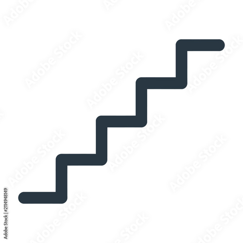 Konstfotografi Simple dark gray ascending staircase white background  representing growth