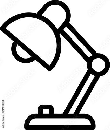 Adjustable Desk Lamp Icon Vector Illustration - Modern Office Lighting Symbol