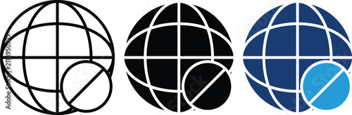 Canvas Print Internet Globe Search Icon Representing Online Search Engine, Web Navigation, Gl