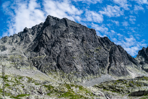 Summit - Baranie Rogi (Baranie rohy), a prominent peak in the High Tatras in Slovakia during the summer season. The great crown of the Tatra Mountains.