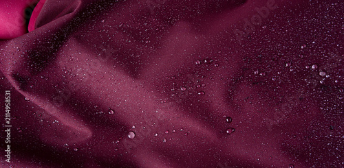 Cuadro en lienzo Waterproof fabric texture with rain drops closeup