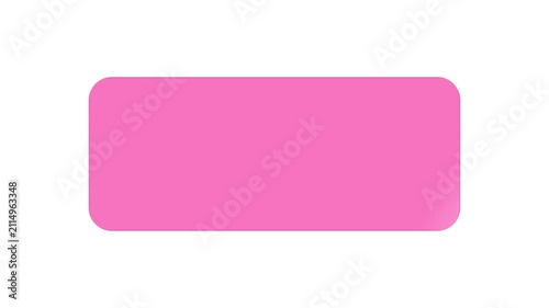 Pink Glossy Rounded Rectangle Button Animation with Shiny Surface and Light Reflection Effect, Suitable for User Interface, Call to Action, Navigation and Interactive Elements, Smooth Motion Graphic