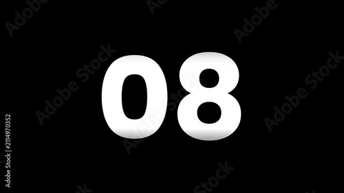 Number Countdown from 10 to 0 with Animated Glitch Effect
