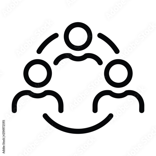 People icons in circle team collaboration concept symbol  teamwork and partnership