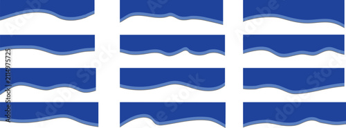 Abstract blue banner divider frame of template and web page. Collection of divider shape templates. Modern separator header for website and app design