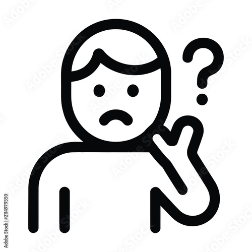 Cuadro en lienzo Person with confused expression and questioning hand gesture  thinking concept