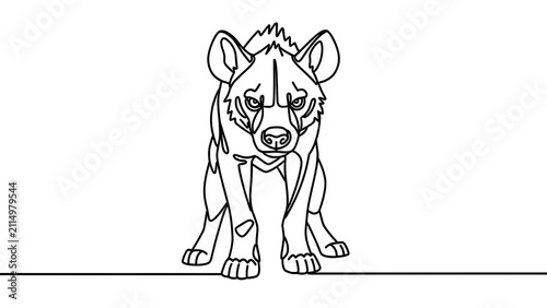 Hyena illustration on white background.