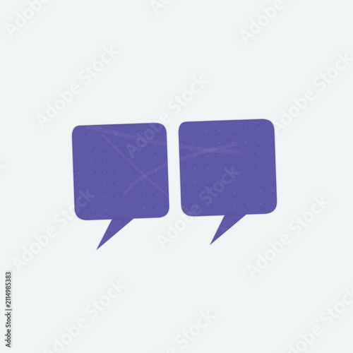 Two purple speech bubble icons