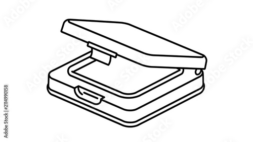 Open briefcase on white background.