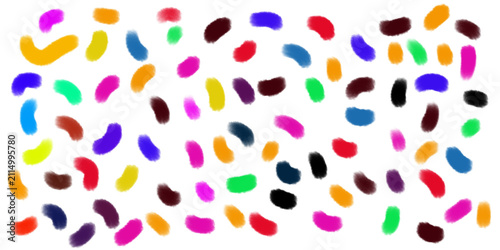 Canvas Print Colorful jelly bean pattern on white