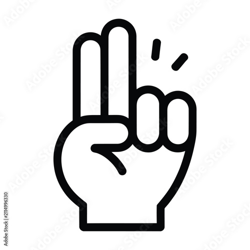 Bild auf Leinwand A hand gesture with two fingers raised up in anger  sign language  obscene gestu