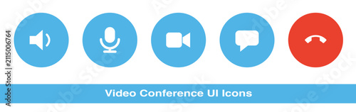 Bild auf Leinwand video conference control icon row